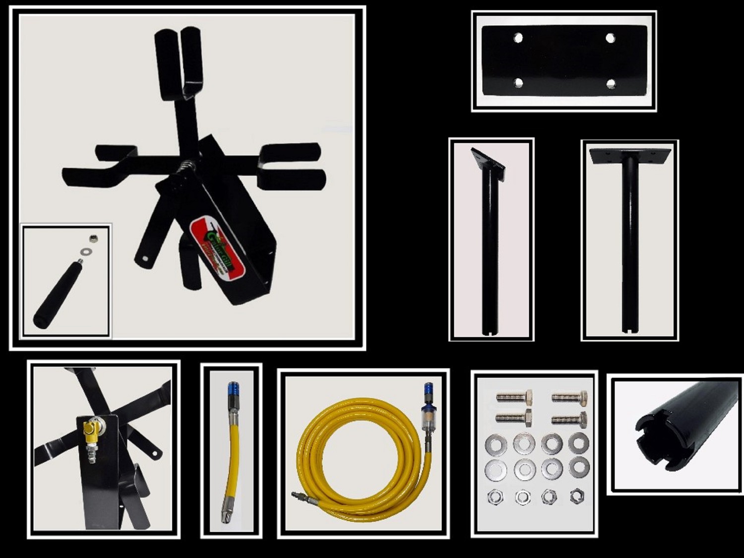 a collage of different parts of a machine.